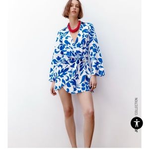 Zara print dress with knot